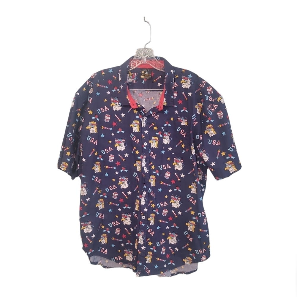 Staghorn‎ River Outdoor Apparel Mens 4th of July USA Button Down Size XXL